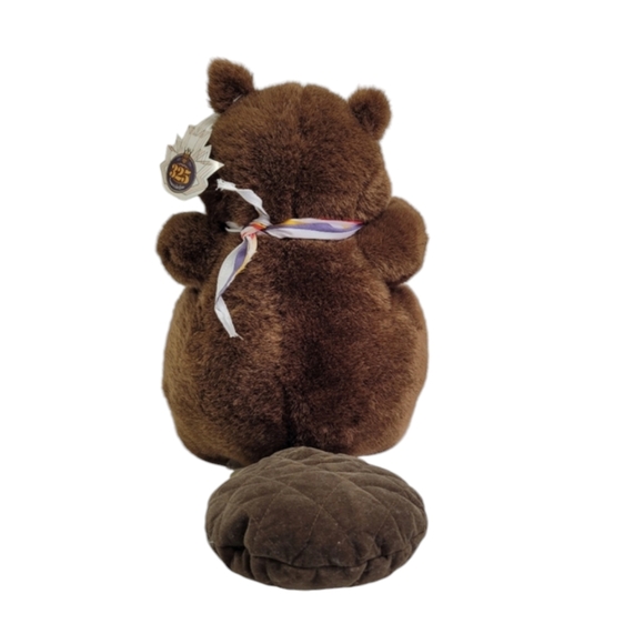 Rare Vintage Hudsons Bay Company Plush Brown Beaver with HBC Bandana - Picture 3 of 11